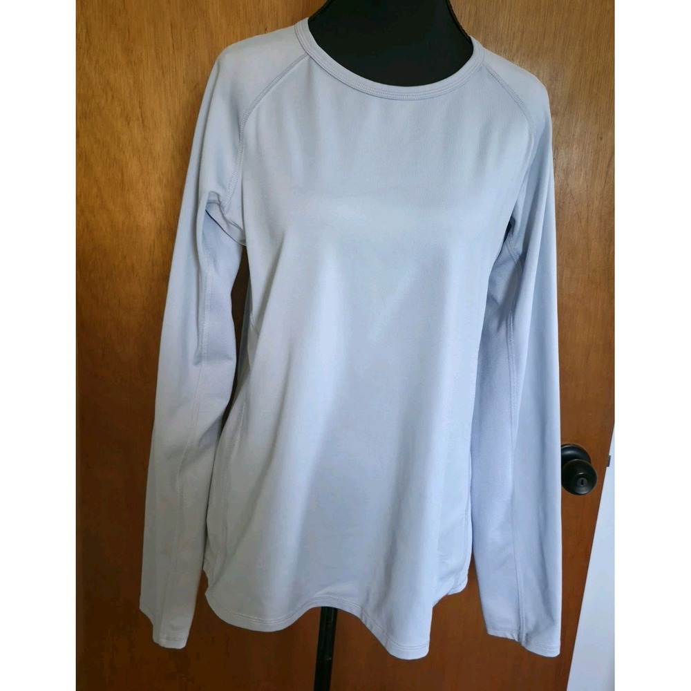 The North Face Women's L Light Blue Long Sleeve Athletic Crewneck Shirt Top